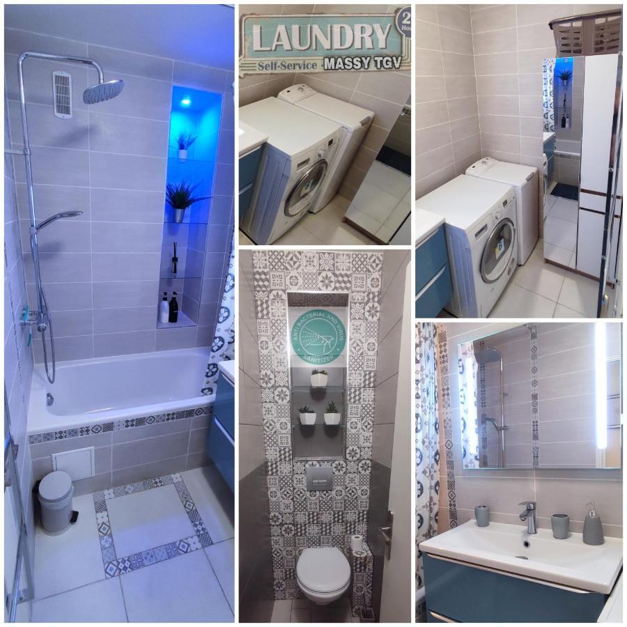 T4 Massy Tgv By Beds4Wanderlust - 80M2 Avec Terrasse Et Bureau - Proche Coulee Verte - Ideal Pro Ou Famille Ngoại thất bức ảnh