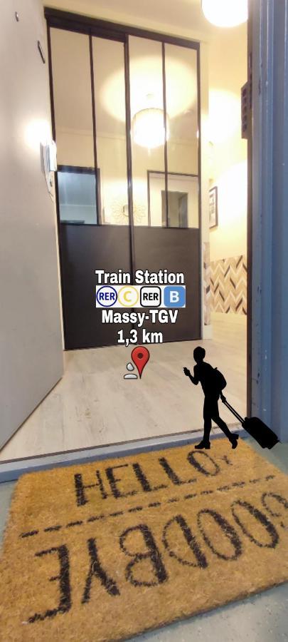T4 Massy Tgv By Beds4Wanderlust - 80M2 Avec Terrasse Et Bureau - Proche Coulee Verte - Ideal Pro Ou Famille Ngoại thất bức ảnh